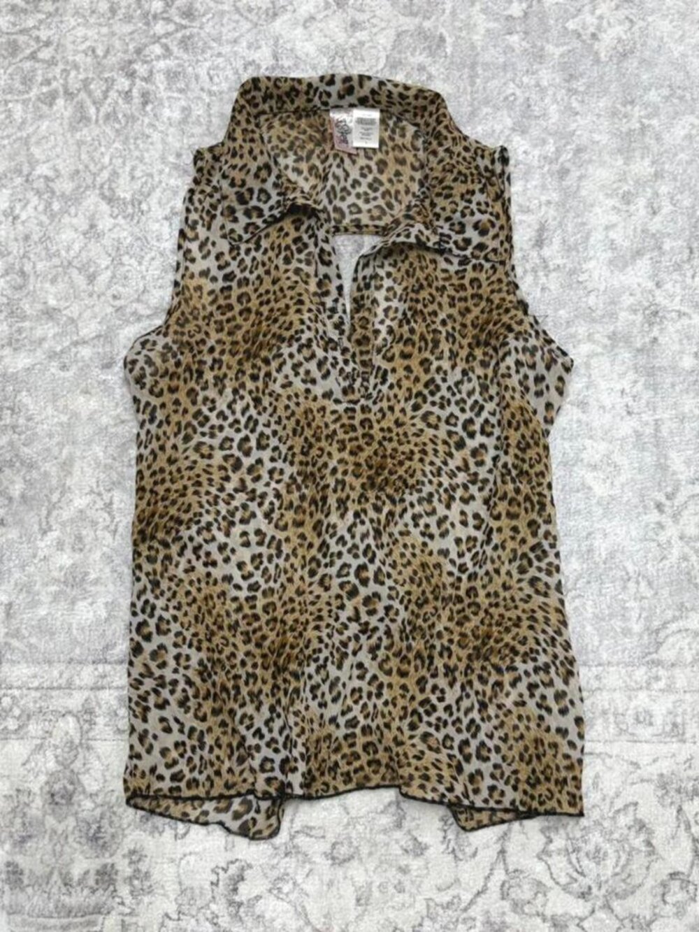 L8ter y2k cheetah print blouse tank top shirt